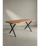 KADIMA DESIGN Schreibtisch B&uuml;rotisch Akazie Massivholz, Industrial X-Design,