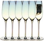 Intirilife Sektglas, 6-tlg., Glas, Champagner Sekt Glas Set Regenbogen Schimmer