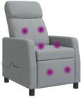 vidaXL Sessel Massage Relaxsessel Hellgrau Stoff (1-St)