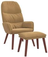vidaXL Sessel Relaxsessel mit Hocker Braun Samt (1-St)