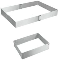 Metaltex K&uuml;chenorganizer-Set Kuchenrahmen rechteckig verstellbar INOX