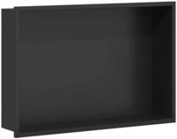 vidaXL Duschwand Duschnische Schwarz 45 x 30 x 9,5 cm Edelstahl, (1 tlg)