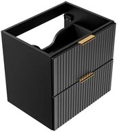 Lomadox Waschbeckenschrank ADELAIDE-56-BLACK schwarz mit gerilllter Front...
