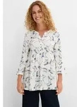 bonprix Druckbluse ausgestellte Passform, 3/4-&Auml;rmel, f&uuml;r Fr&uuml;hling und Sommer wei&szlig;