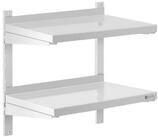 Royal Catering H&auml;ngeregal 60 x 40 cm Wandbord Doppel Wandregal Edelstahl Regal...