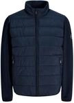 Steppjacke JACK & JONES "JJETATE HYBRID JACKET", Herren, Gr. L, blau (sky captain),