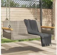 furnicato Gartenbank Schaukelbank Grau 109 x 62 x 40 cm aus PE-Rattan und Stahl
