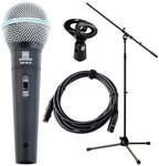 Pronomic Mikrofon DM-58-B Vocal Dynamisches-Mikrofon (Starter-Set, 4-tlg), Inkl.