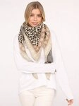 Zwillingsherz Dreieckstuch "Micha", Mode Tuch, Leomuster mit Herzen und Schrift,
