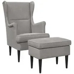 vidaXL Gartenlounge-Set Sessel mit Fu&szlig;hocker 2 stk. Hellgrau Samt, (2-tlg) grau