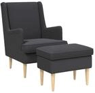 vidaXL Gartenlounge-Set Sessel mit Fu&szlig;hocker 2 stk. Dunkelgrau Boucl&eacute;, (2-tlg)