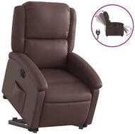 vidaXL Relaxsessel, Sessel mit Aufstehhilfe Elektrisch Braun Kunstleder