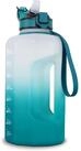 GEMFUL Trinkflasche 2.2L Trinkflasche Mit Strohhalm und Tragegriff, BPA-frei