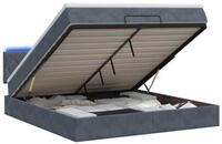 vidaXL Bett Ottoman-Bett mit Matratze und LED Dunkelgrau 140 x 200 cm Samt...