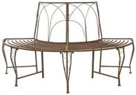 vidaXL Gartenbank 160 x 80 x 89 cm Baumbank 4-Sitzanzahl 160x80x89 cm Stahl