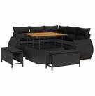 vidaXL Gartensofa, Gartensofa-set mit Kissen mit Kissen 8 pcs Schwarz...