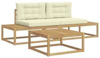 vidaXL Sofaelement Outdoor-Sofagarnitur Polyester Wei&szlig;