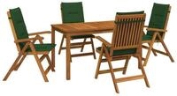 vidaXL Gartenlounge-Set 5-Piece Garden Dining Set Natur Massivholz