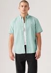 Kurzarmhemd LEVI'S "SS AUTHENTIC BUTTON DOWN", Herren, Gr. M, N-Gr, gr&uuml;n (gray