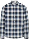 Langarmhemd BLEND "Langarmhemd BHDaris", Herren, Gr. 3XL, N-Gr, blau (salute),