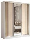 Masseno Schwebet&uuml;renschrank LAMELLO 180 cm Kleiderschrank mit Spiegel 3 T&uuml;ren...