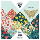 CLAIREFONTAINE Bastelkartonpapier Clairefontaine Origami 60Bl 15x15 Obstgarten