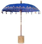vidaXL Bodenmatte Balinesischer Sonnenschirm mit Sockel Blau 215 x 215 x 260 cm