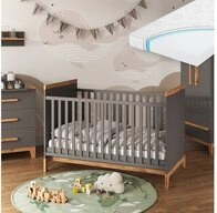 VitaliSpa&reg; Babybett Malia, Grau/Artisan, 70x140 cm mit Matratze, 2-tlg.