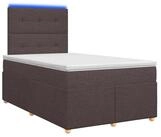 vidaXL Bett Boxspringbett mit Matratze Dunkelbraun 120 x 190 cm Stoff (1-tlg)