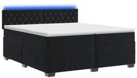 vidaXL Bett Boxspringbett mit Matratze und LED Schwarz 200 x 200 cm Samt (1-tlg)
