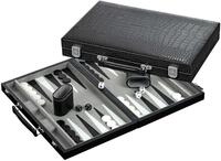 Philos Spiel Philos 1733 - Backgammon, grau, medium, Kunstleder