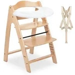 Hauck Hochstuhl Arketa - Beech, Mitwachsender Holz Kinderhochstuhl mit Spielbrett
