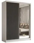 Masseno Schwebet&uuml;renschrank LAMELLO 160 cm Kleiderschrank mit Spiegel 2 T&uuml;ren...