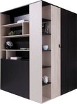 Masseno Dreht&uuml;renschrank ISEO 135 cm Kleiderschrank 2 T&uuml;ren und 3 Schubladen...