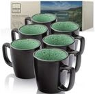 S&Auml;NGER Becher Greenwich Gr&uuml;n Schwarz, 6-tlg., Steingut, 6 tlg. Kaffeebecher...