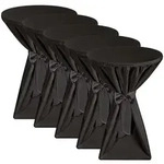 Beautissu Stehtischhusse 5X Premium Stehtischhusse Blickdicht Schwarz &Oslash; 70-75...