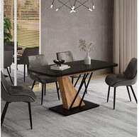 Vicco Esstisch Fenaro, Schwarz/Goldkraft Eiche/Goldkraft Eiche, 120 x 80 cm...