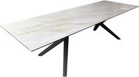 DELIFE Esstisch Edge, 300x100 cm Keramik Onyx Pearl Zenthara kantig Metall...