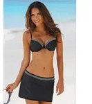 LASCANA Bade-Rock Emilia mit integrierter Bikinihose schwarz 36