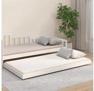 vidaXL Bett, Massivholzbett ohne Matratze Wei&szlig; 80x200 cm Kiefernholz