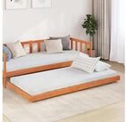 vidaXL Bettgestell, Bettrahmen Wachsbraun 80 x 200 cm Massives Kiefernholz