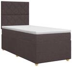 vidaXL Bett Boxspringbett mit Matratze Dunkelbraun 90 x 190 cm Stoff (1-tlg)