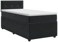 vidaXL Bett Boxspringbett mit Matratze Schwarz 80 x 200 cm Samt (1-tlg)