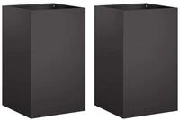 vidaXL Blumentopf Garten-Pflanzgef&auml;&szlig; 2 stk. Schwarz 30 x 30 x 40 cm (2 St)