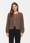 Vila Cardigan Elegantes Design Rundhalsausschnitt f&uuml;r Damen (1-tlg) Recyceltes