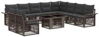 vidaXL Gartensofa Gartensofa-set 11 stk. Grau und Dunkelgrau Poly-Rattan, 11...