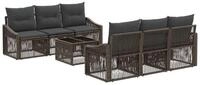 vidaXL Gartensofa Gartensofa-set 7 stk. Grau Poly-Rattan, 7 Teile