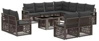 vidaXL Gartensofa Gartensofa-set 12 stk. Grau und Dunkelgrau Poly-Rattan, 12...