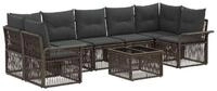 vidaXL Gartensofa Gartensofa-set 8 stk. Grau Poly-Rattan, 8 Teile