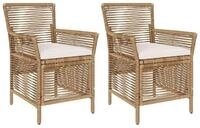 vidaXL Gartenstuhl Gartenstuhl 2 stk. Beige und Creme Poly-Rattan (2 St)